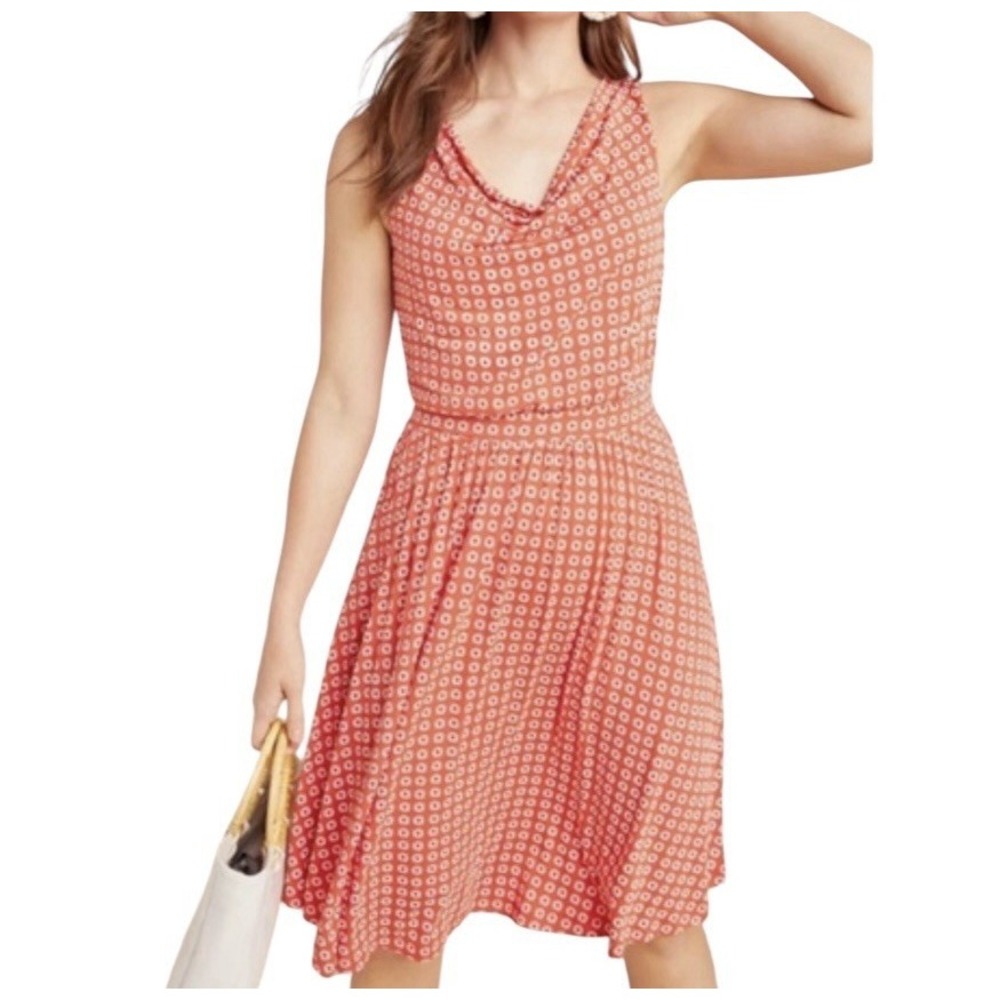 Anthropologie Maeve Dress Womens XS Brianne Daisy Orange Floral Sleeveless